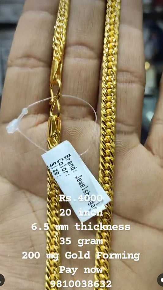 Gold Forming 200 Mg 20 Inch 6.5 mm 35 Gram Kunda Chain By Chokerset CHWA0085