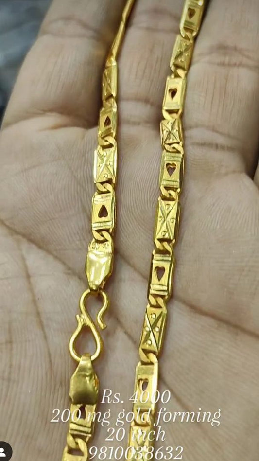 Gold Forming 200 Mg 20 Inch 5 mm 25 Gram Nawabi Biscuit Chain By Chokerset CHWA0089