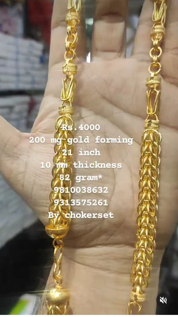 Gold Forming 200 Mg 21 Inch 10 mm 82 Gram Cylindrical Chain By Chokerset CHWA0105
