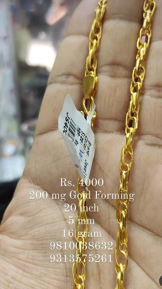 Gold Forming 200 Mg 20 Inch 5 mm 16 Gram Kunda Chain By Chokerset CHWA0119