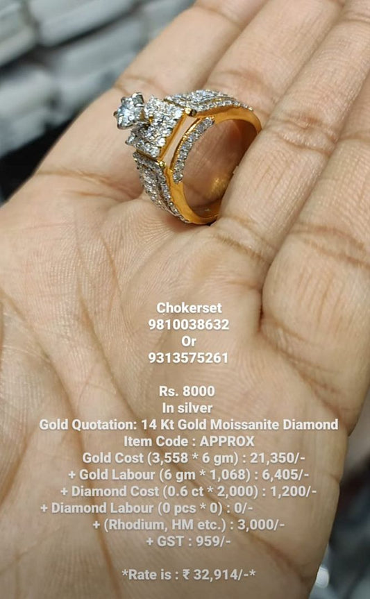 Moissanite Ring By Chokerset MDR6006
