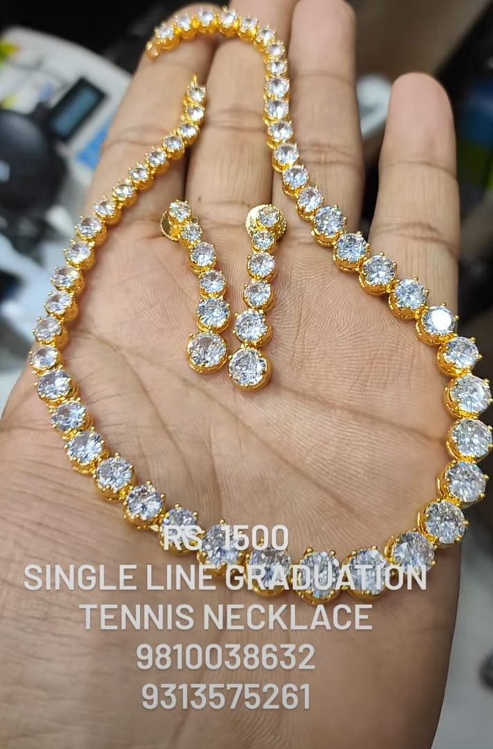 Zircon Necklace In Clear Colour And Two Tone Plating By Chokerset NKWA0175