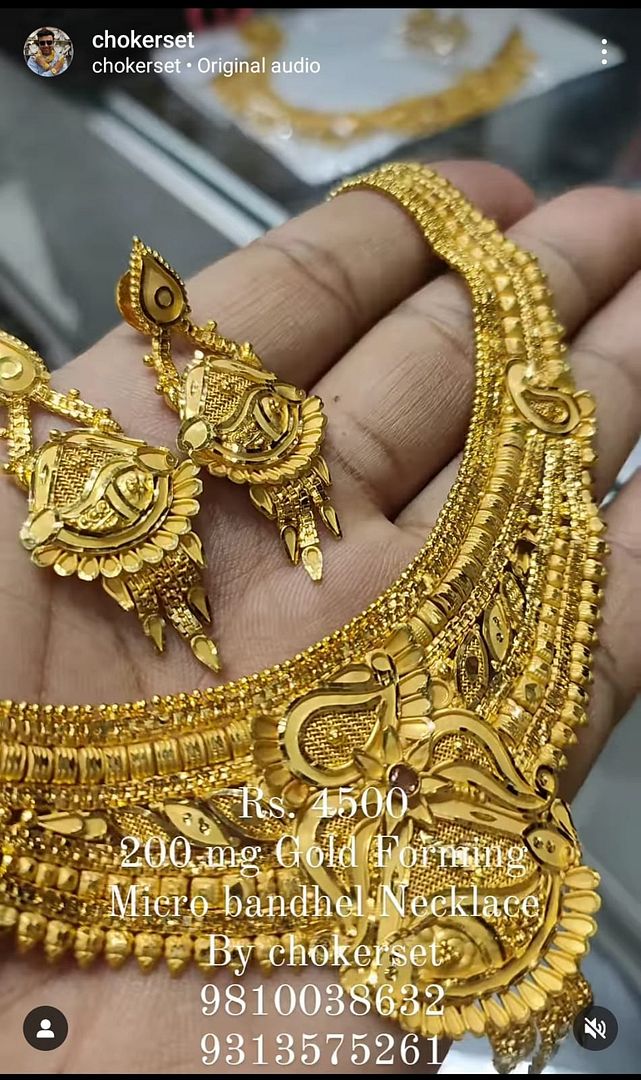 Gold Forming Necklace In Gold Colour And Gold Plating By Chokerset NKWA0242