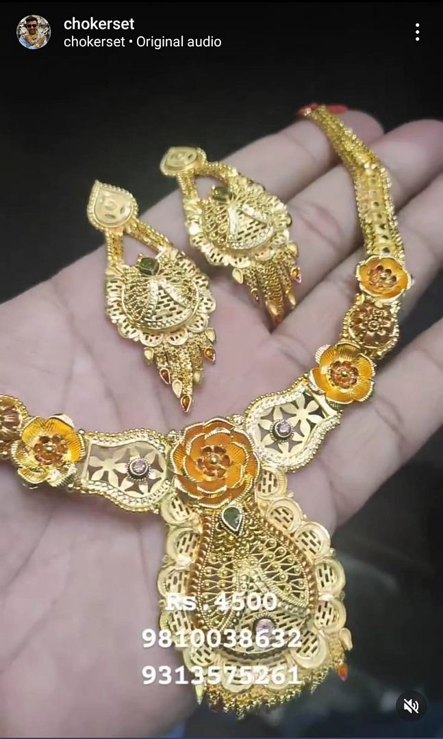Gold Forming Necklace In Gold Colour And Gold Plating By Chokerset NKWA0252
