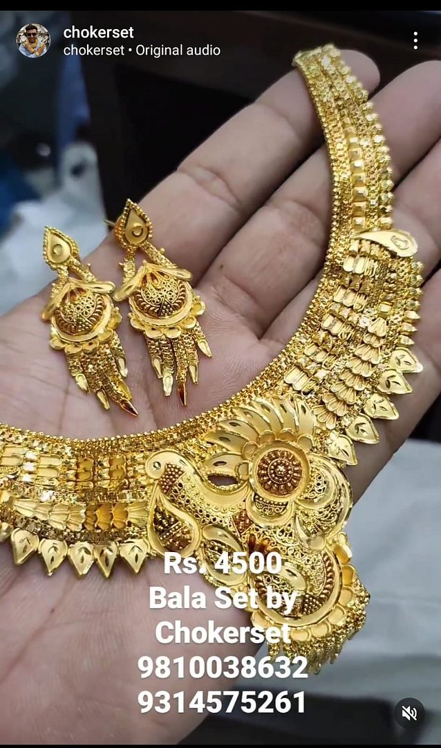 Gold Forming Necklace In Gold Colour And Gold Plating By Chokerset NKWA0264