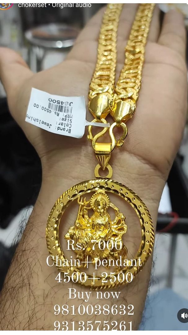 Gold Forming Chain Pendant Combo By Chokerset CPWA0060