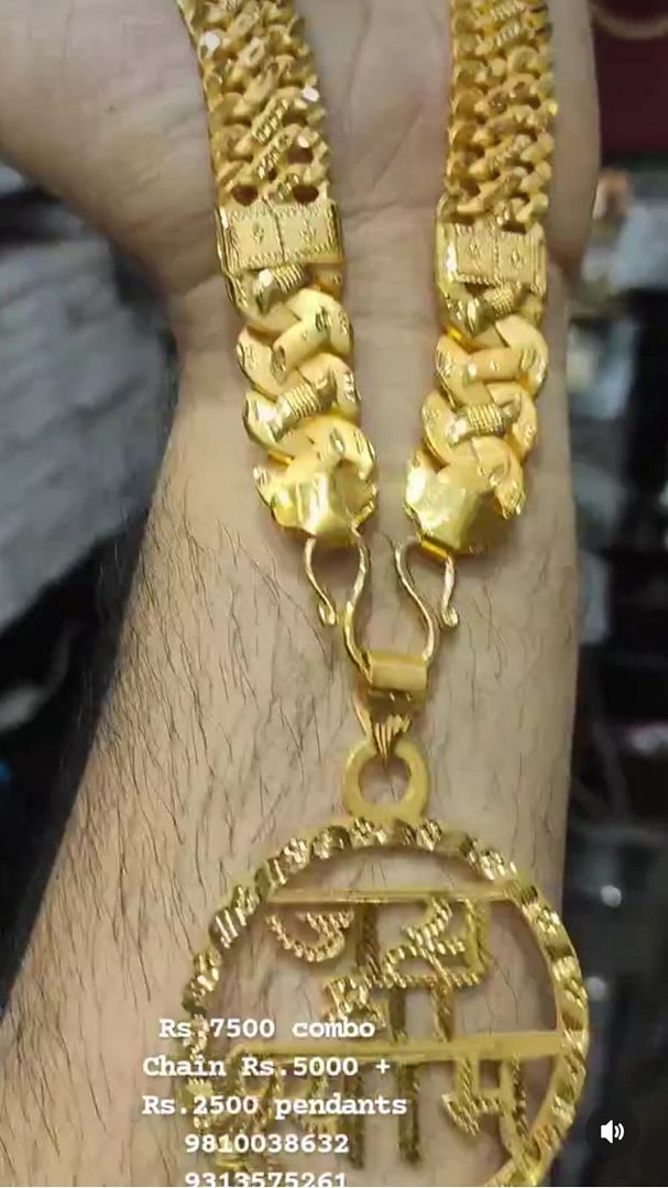 Gold Forming Chain Pendant Combo By Chokerset CPWA0095