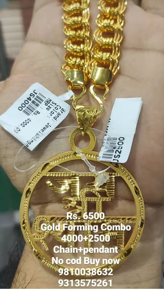 Gold Forming Chain Pendant Combo By Chokerset CPWA0107