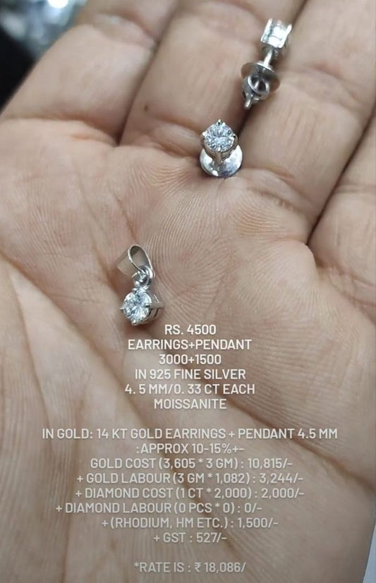 Moissanite Diamond Earings MDSS0074