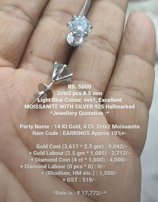 Moissanite Diamond Earings MDSS0076