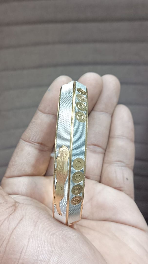 Gold Forming Gents Kada For Men 15 Gram* 25 MM-Plating Two Tone GFGK49