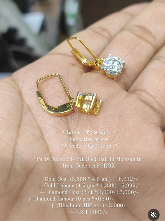 Moissanite Diamond Earings MDSS5839