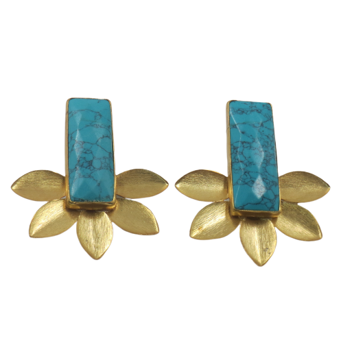 Jewelshingar Fine Costume jewellery Earrings in Brass with semi precious Stone