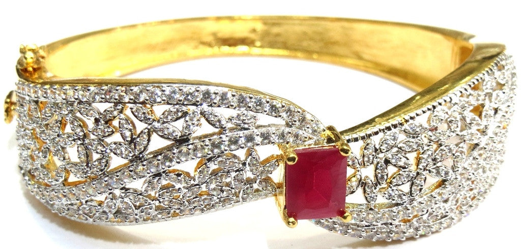 Jewelshingar  Bracelet bangle Cuff For women Jewellery ( 7680-bcad-ruby ) - JEWELSHINGAR