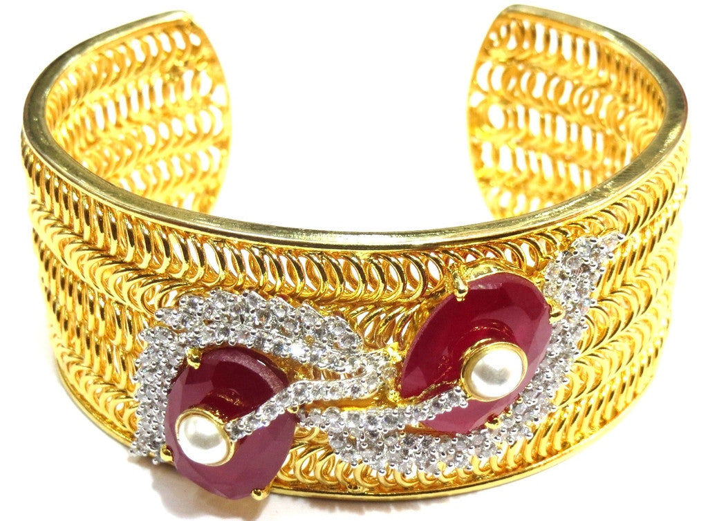 Jewelshingar  Bracelet bangle Cuff For women Jewellery ( 7681-bcad-ruby ) - JEWELSHINGAR