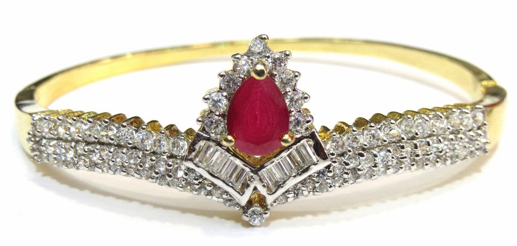 Jewelshingar  Bracelet bangle Cuff For women Jewellery ( 7695-bcad-ruby ) - JEWELSHINGAR