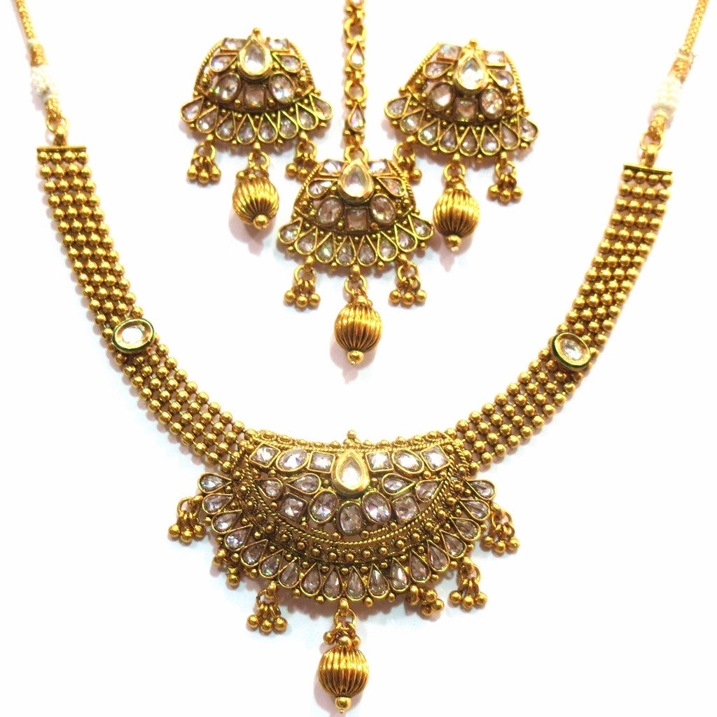 Jewelshingar Antique Necklace Set For Women Jewellery ( 9500-as ) - JEWELSHINGAR