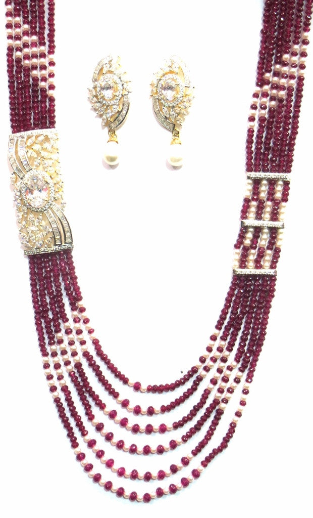 Jewelshingar String Necklace Set For Women Jewellery ( 9690-sms-purple ) - JEWELSHINGAR