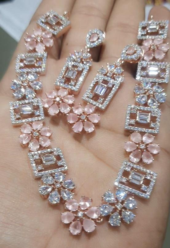 Jewelshingar pink Necklace (100715NAD)