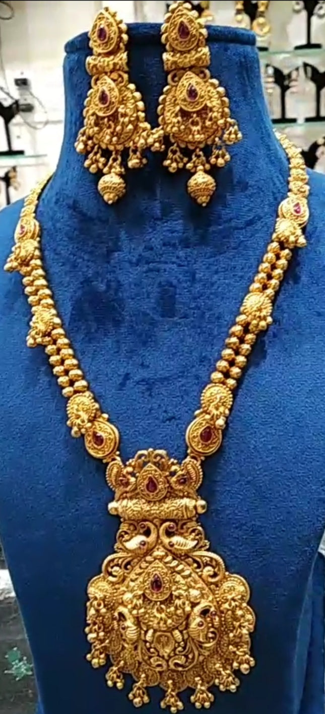 Jewelshingar Antique long Raani Haar Necklace Set In Fine Quality Jewellery (221155AST)