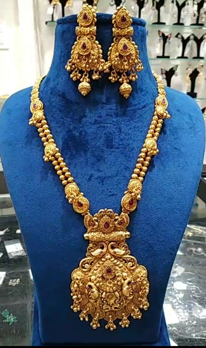 Jewelshingar Antique long Raani Haar Necklace Set In Fine Quality Jewellery (221155AST)