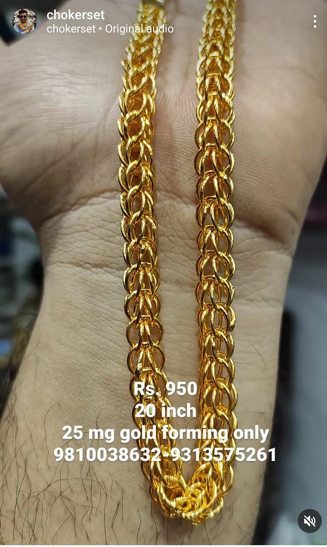 Teenager Partywear Chain 20 inch 25 mg Gold forming Jewellery By Chokerset (88251231)
