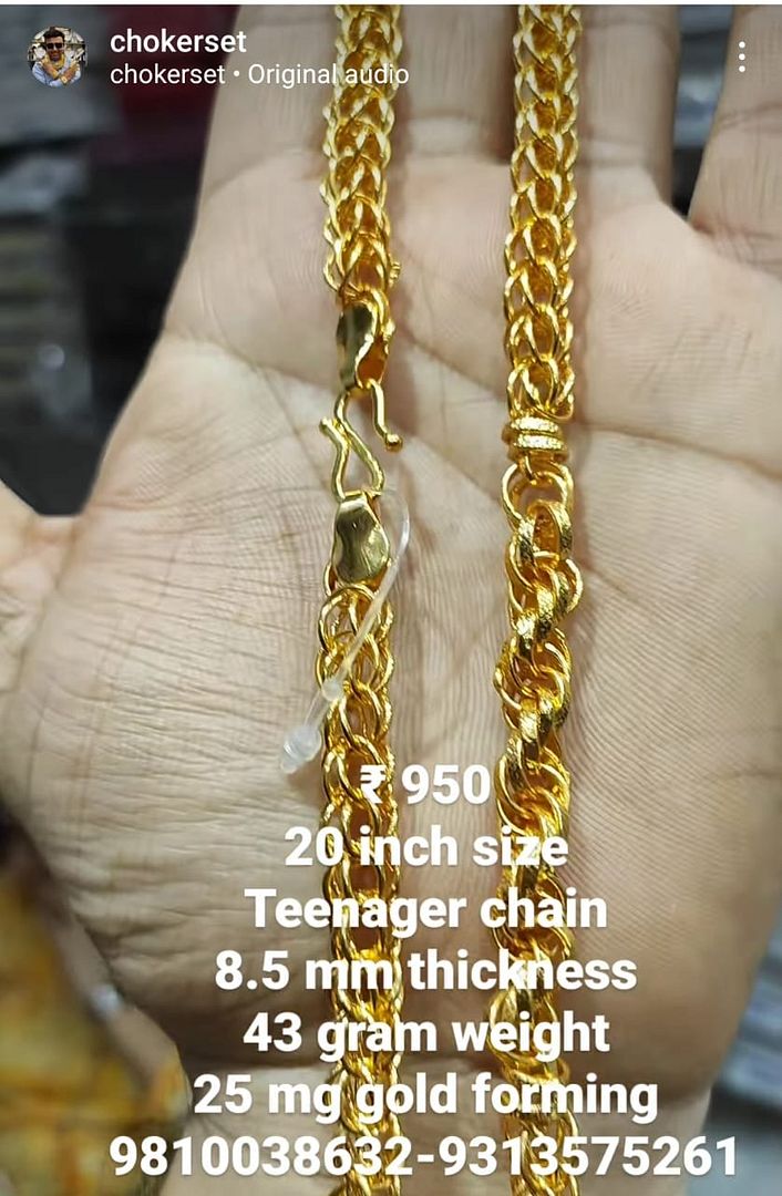Teenager Partywear Chain 20 inch 8.5 mm 43 gram 25 mg Gold forming Jewellery By Chokerset (88320517)